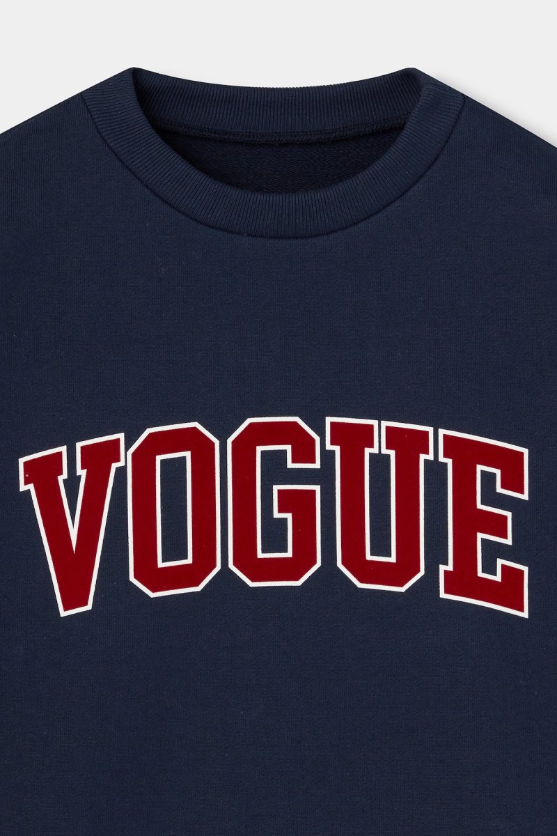 VOGUE Sweatshirt Navy College Bordeaux Logo | Japanese Edition - immagine 5