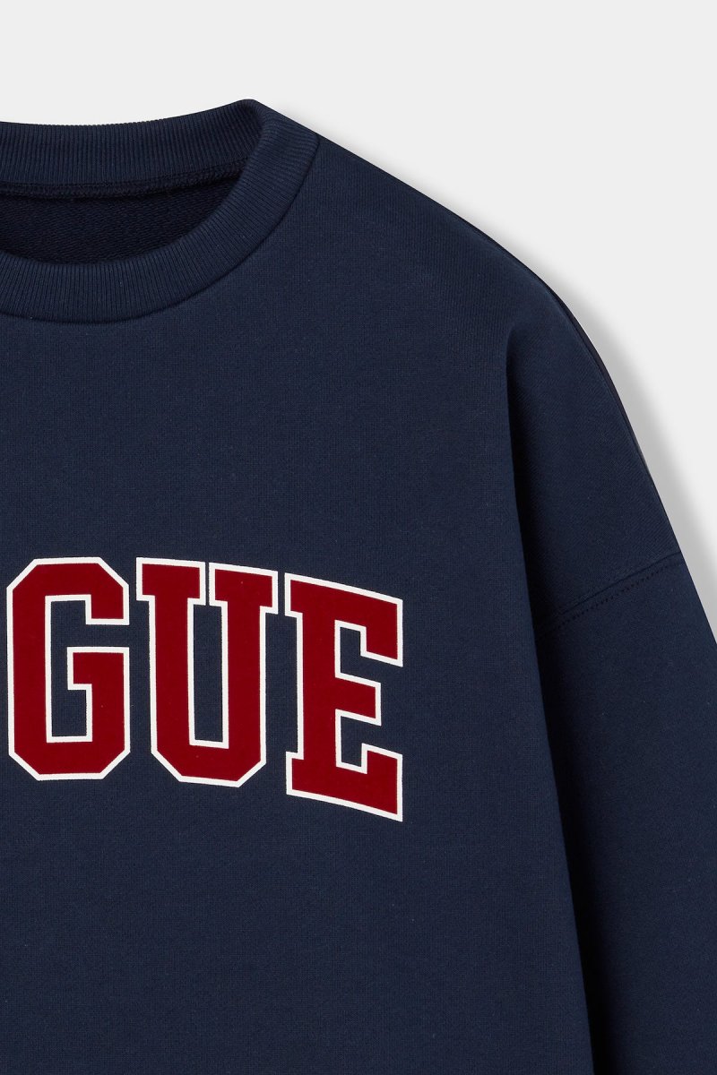 VOGUE Sweatshirt Navy College Bordeaux Logo | Japanese Edition - immagine 7