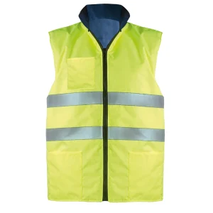 Gilet da lavoro catarifrangente e tempo libero reversibile e impermeabile