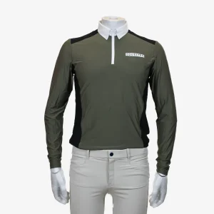 POLO CONCORSO EQUESTRO - OLIVA/NERO