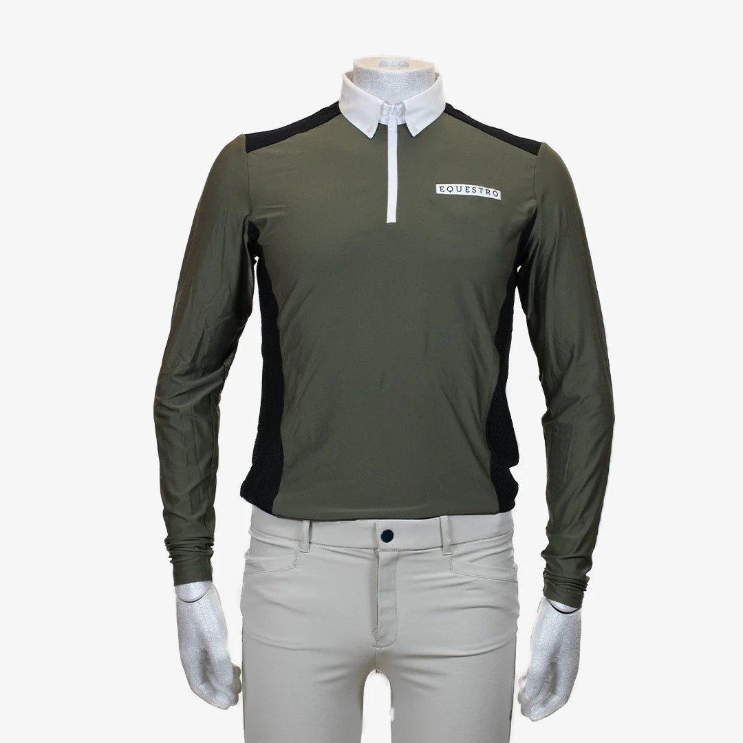 POLO CONCORSO EQUESTRO - OLIVA/NERO