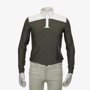 POLO CONCORSO EQUESTRO - OLIVA/BIANCO