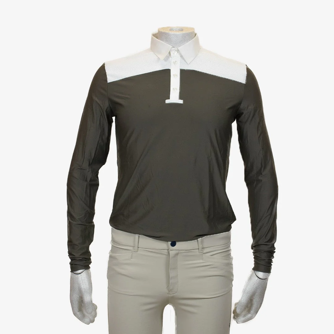 POLO CONCORSO EQUESTRO - OLIVA/BIANCO - immagine 2