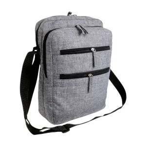 Borsello 4 scomparti grigio melange