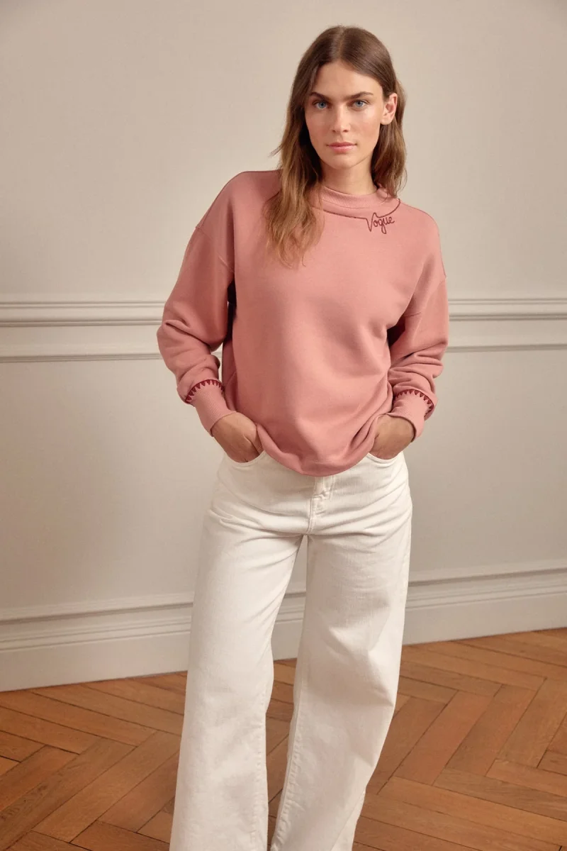 VOGUE Cropped Sweatshirt Ash Rose - immagine 7
