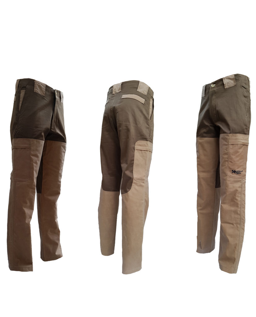 Pantalone 100% in cotone cerato beige modello wood - immagine 2