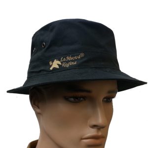 Cappello in cotone cerato verde