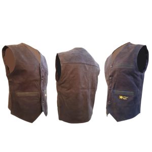 Gilet in pelle marrone