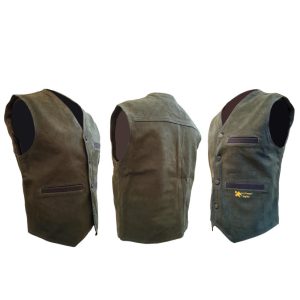 Gilet in pelle verde