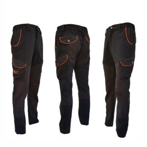 Pantalone in tessuto elastico e tessuto di rinforzo sulle gambe