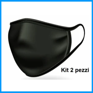 Kit 2pz. Mascherina Lavabile Antimicrobica Batteriostatica Dispositivo Medico Cat.1 Carrera NCN MR2
