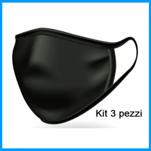 Kit 3pz. Mascherina Lavabile Antimicrobica Batteriostatica Dispositivo Medico Cat.1 Carrera NCN MR2