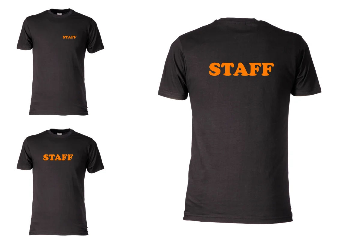 T-shirt Unisex Nera “Staff” – Colore Scritta Neon - immagine 6