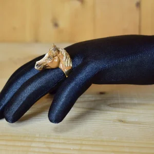 ANELLO BRONZO CAVALLO ARABO DIPINTO