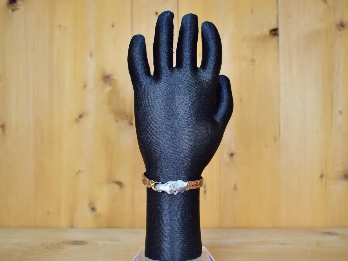 BRACCIALE IN PELLE E BRONZO - immagine 3