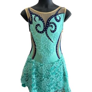 Body con pizzo verde acqua TG 10/11 ANNI