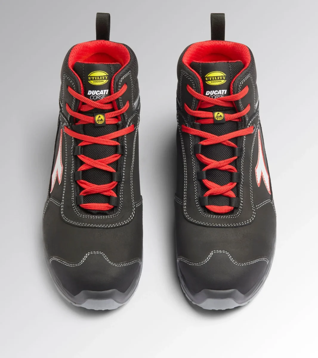 SCARPA DIADORA SHARK ALTA S3 SRC ESD NERO/ROSSO FLUO - immagine 4