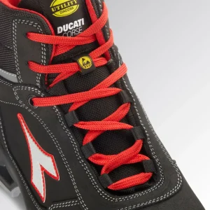 SCARPA DIADORA SHARK ALTA S3 SRC ESD NERO/ROSSO FLUO