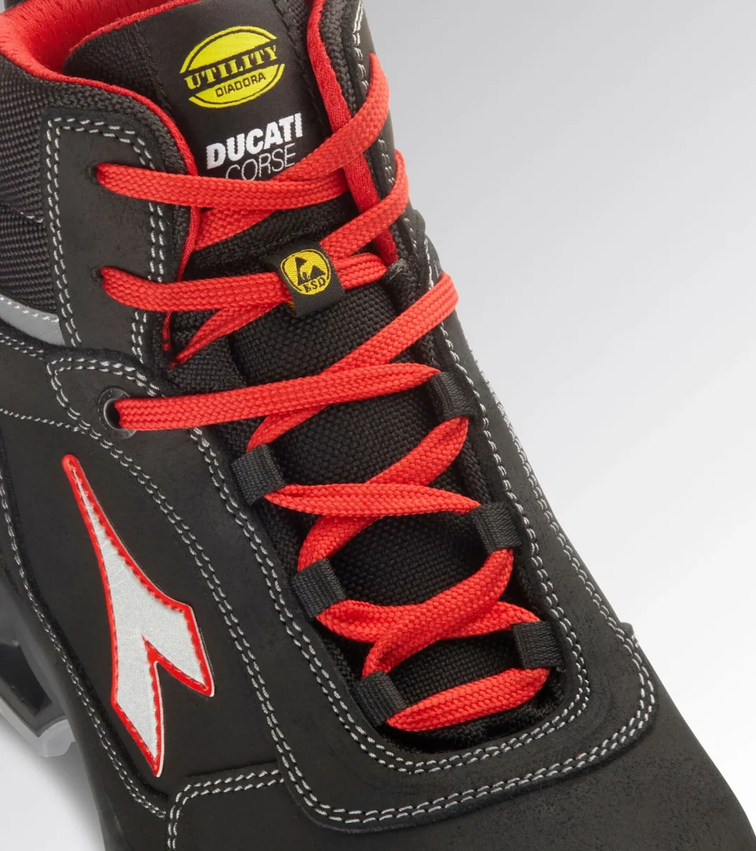 SCARPA DIADORA SHARK ALTA S3 SRC ESD NERO/ROSSO FLUO - immagine 2