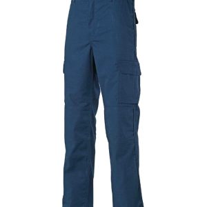 Pantalone poly/cotone blu con tasconi