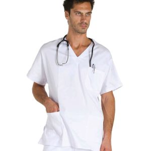 Casacca bianca ospedale cotone