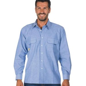 Camicia celeste cotone chambray