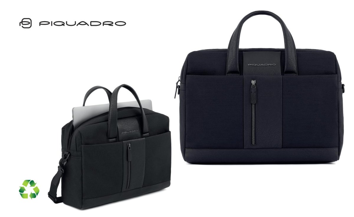 CARTELLA PORTACOMPUTER IN POLIESTERE RICICLATO PIQUADRO - immagine 2