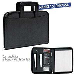 CARTELLA PORTABLOCCO A4 IN PVC CON MANICI A SCOMPARSA