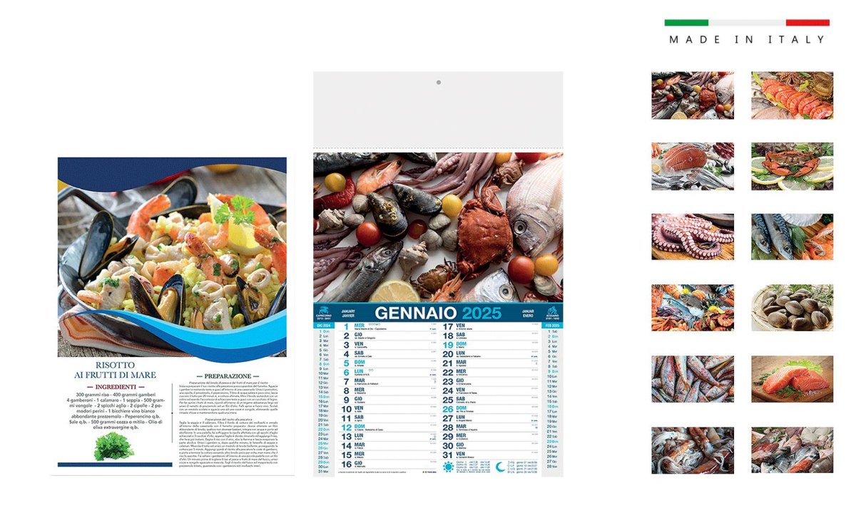 Calendario SAPORI DEL MARE mensile 12 fogli 28,8×47