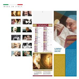 Calendario mensile silhouette SAN PIO 14×47