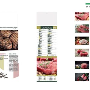 Calendario mensile silhouette CARNE IN TAVOLA 14×47