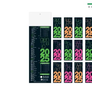 Calendario mensile silhouette MULTIFLUO BLACK 14,7×49
