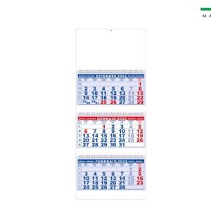 Calendario TRITTICO12 fogli 3 BLOCCHI SPIRALATI 33×80