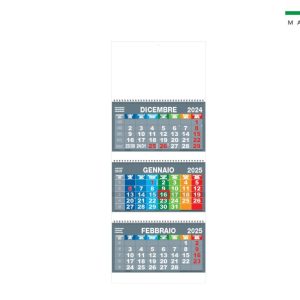 Calendario TRITTICOMULTICOLOR 3 BLOCCHI SPIRALATI 31×79,5