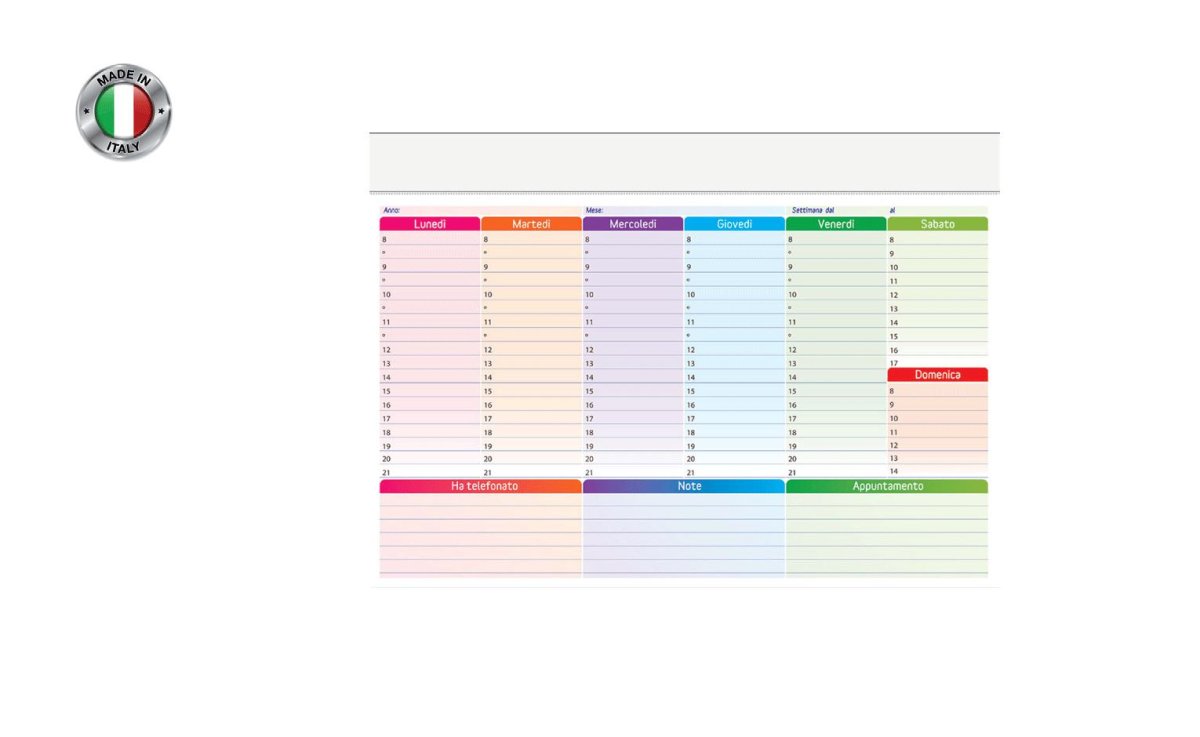 PLANNING MEDIO MULTICOLOR 30x21cm 50 FOGLI - immagine 2