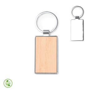 PORTACHIAVI IN BAMBOO E METALLO RETTANGOLO