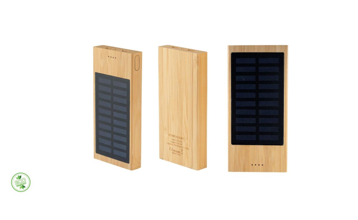POWERBANK SOLARE INBAMBOO USCITA USB E MICRO USB