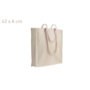 SHOPPER IN COTONE CON SOFFIETTO 38x42x8 cm