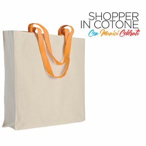 BORSA IN COTONE CONSOFFIETTO MANICI LUNGHI