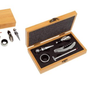 SET VINO SCATOLA INBAMBOO CON 5 ACCESSORI