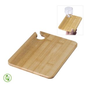 VASSOIO IN BAMBOO CON FORO PORTABICCHIERE