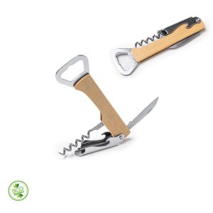 APRIBOTTIGLIE CAVATAPPI IN ACCIAIO INOX E BAMBOO