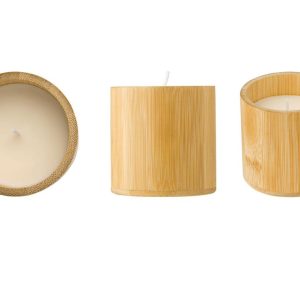 CANDELA IN BAMBOO CON CERA VEGETALE 30H
