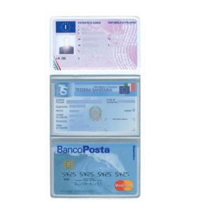 Portacard 3 tasche in PVC Made in italy