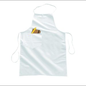 GREMBIULE CON TASCONE BIANCO 100% COTONE