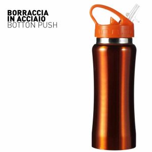 BORRACCIA BOTTON PUSH IN ACCIAIO INOSSIDABILE 600 ML