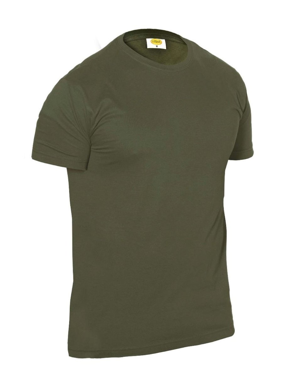 T-shirt manica corta girocollo verde militare - immagine 2