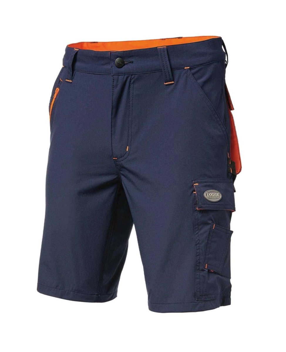 Bermuda stretch blu / arancio 140gr. - immagine 2