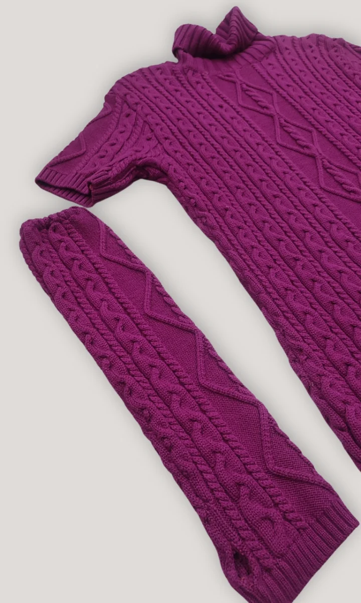 Abito corto in lana pura da donna maniche staccate - immagine 3