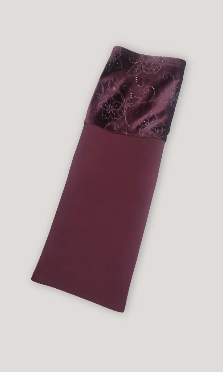 Abito corto in velluto bordeaux da donna maniche staccate - immagine 4